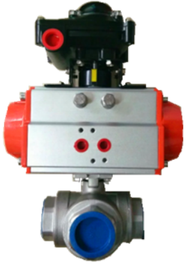 氣動螺紋三通球閥