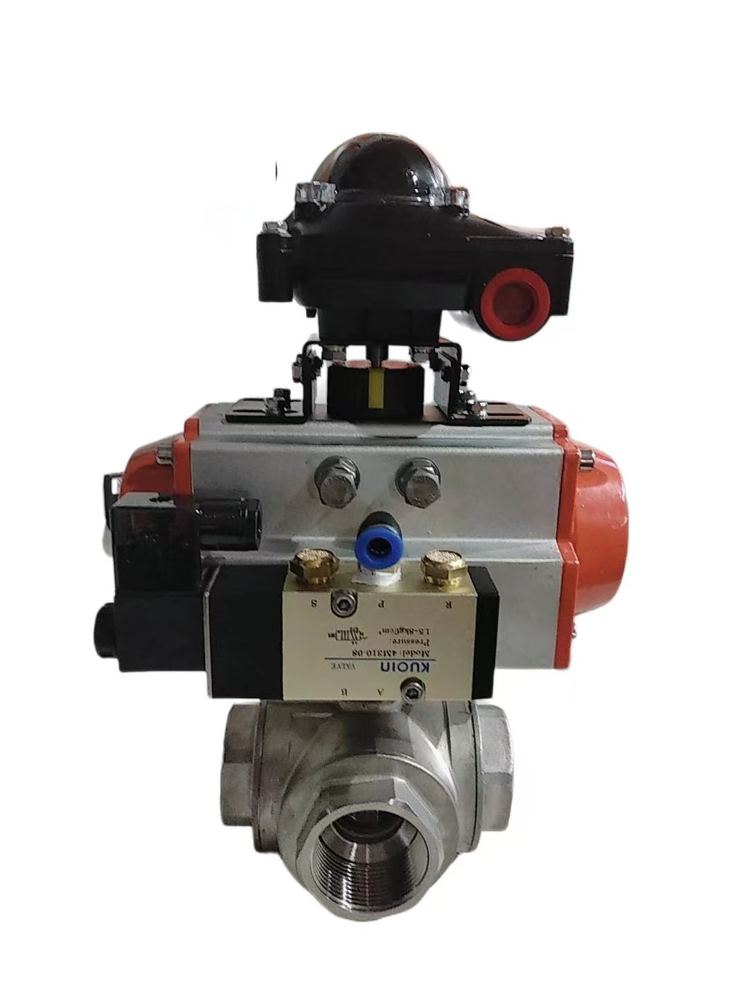 氣動三通絲口球閥